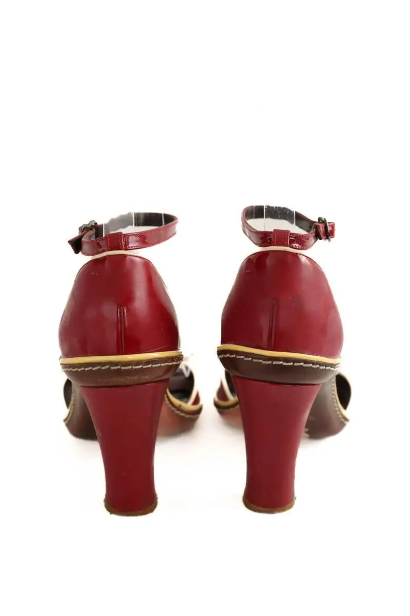 Talons Celine Rouge en Cuir