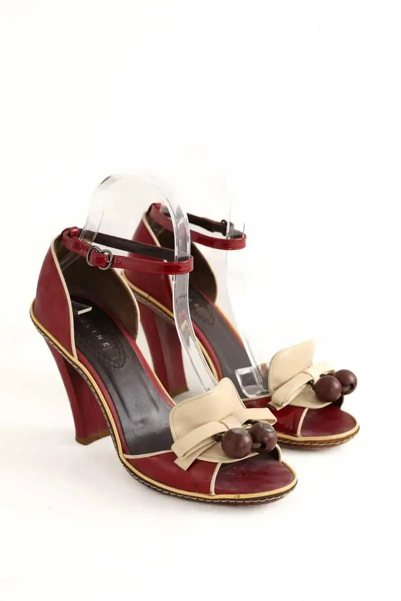 Talons Celine Rouge en Cuir