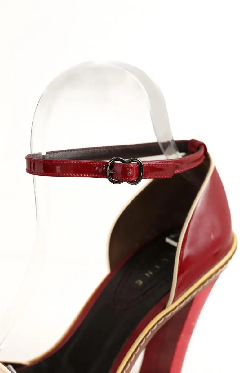 Talons Celine Rouge en Cuir