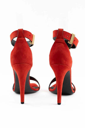 Talons Celine Rouge en Daim