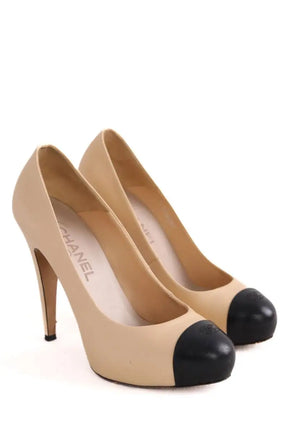 Talons Chanel Beige en Cuir