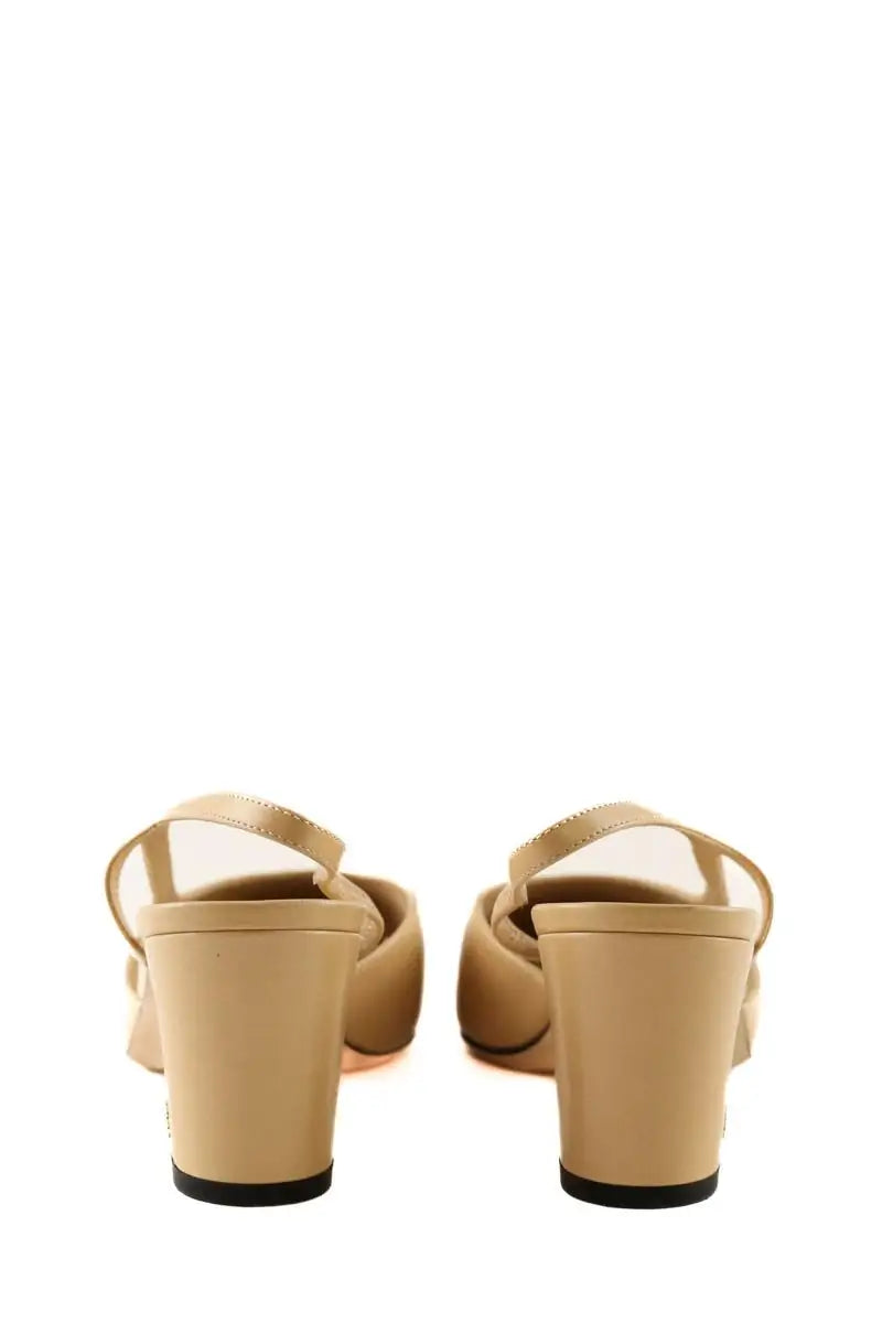 Talons Chanel Beige en Cuir