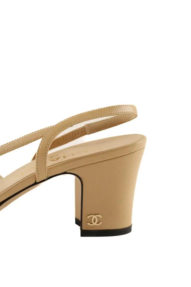 Talons Chanel Beige en Cuir