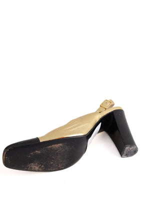Talons Chanel Doré en Cuir