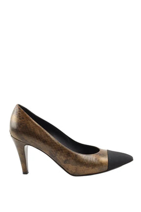 Talons Chanel Doré en Cuir, taille 39 - Seconde Main