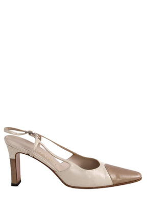 Talons Chanel Ecru en Cuir, taille 37 - Seconde Main