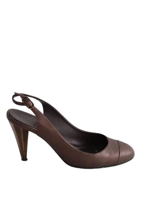 Talons Chanel Marron en Cuir, taille 37 - Seconde Main