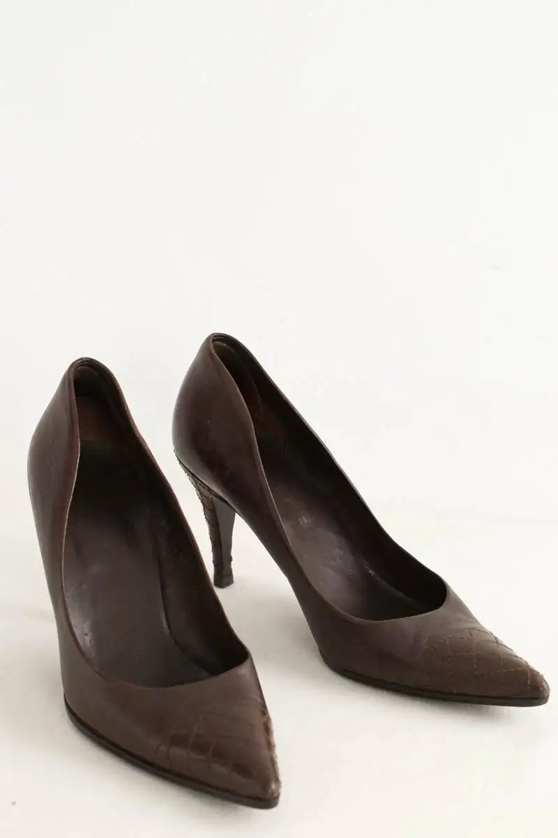 Talons Chanel Marron en Cuir