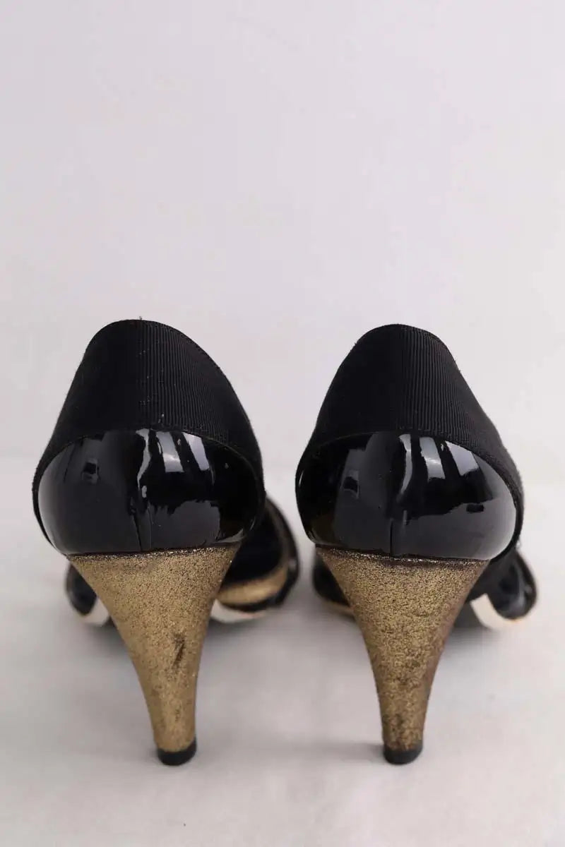 Talons Chanel Noir en Cuir