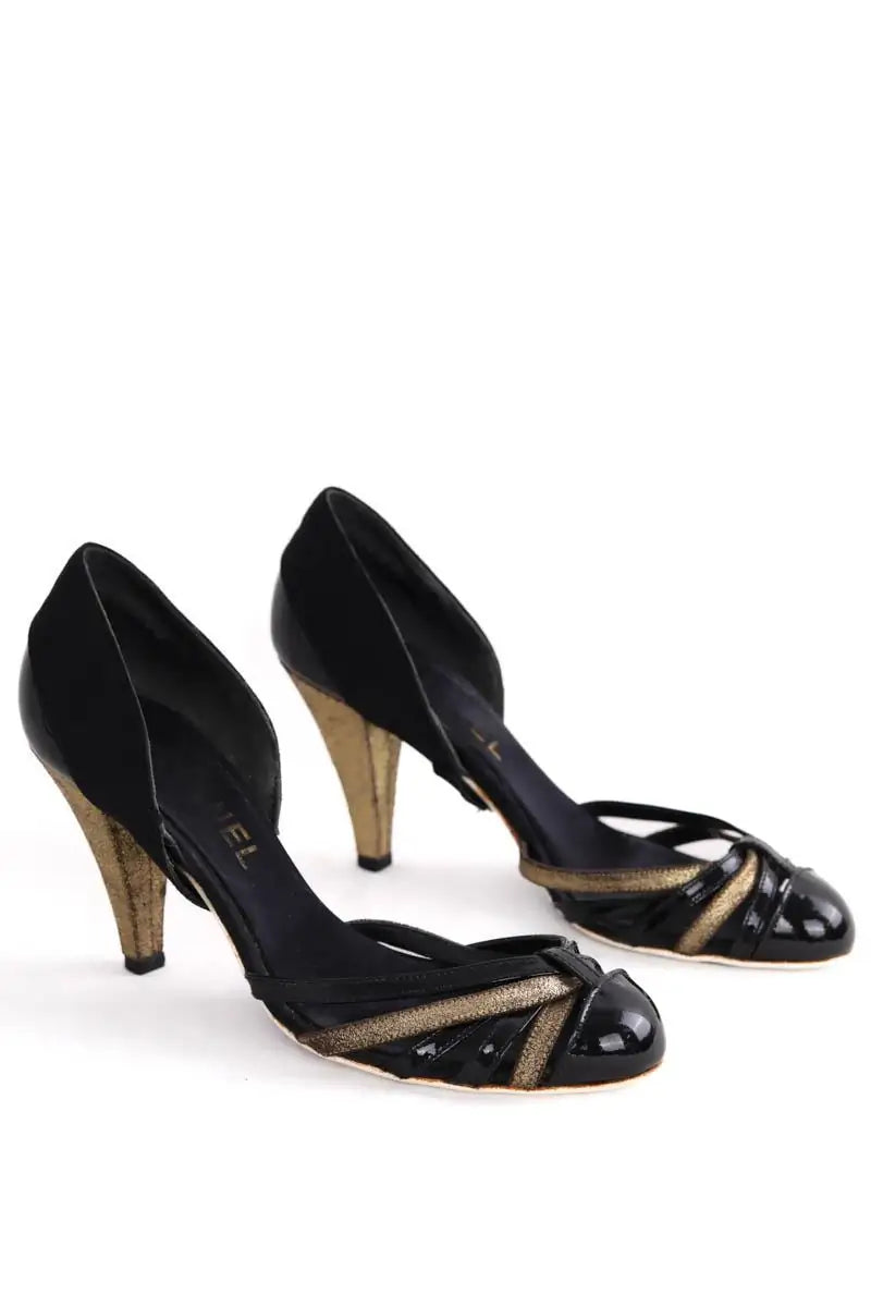 Talons Chanel Noir en Cuir
