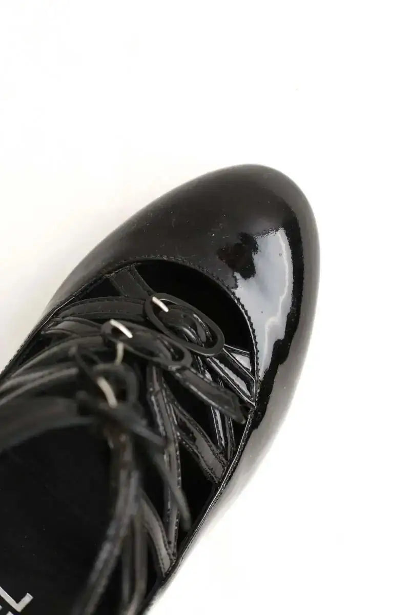 Talons Chanel Noir en Cuir verni