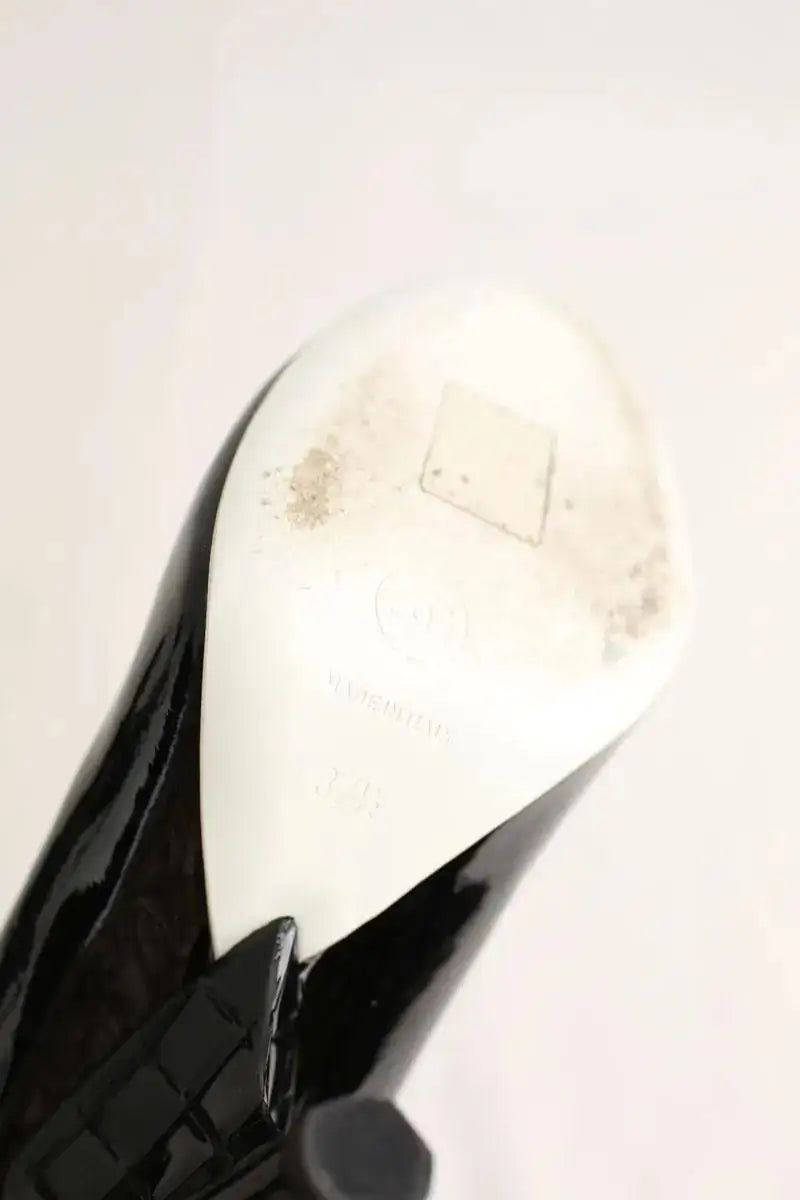 Talons Chanel Noir en Cuir verni