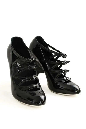 Talons Chanel Noir en Cuir verni