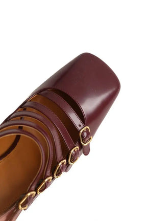 Talons Chloé Janis Bordeaux en Cuir