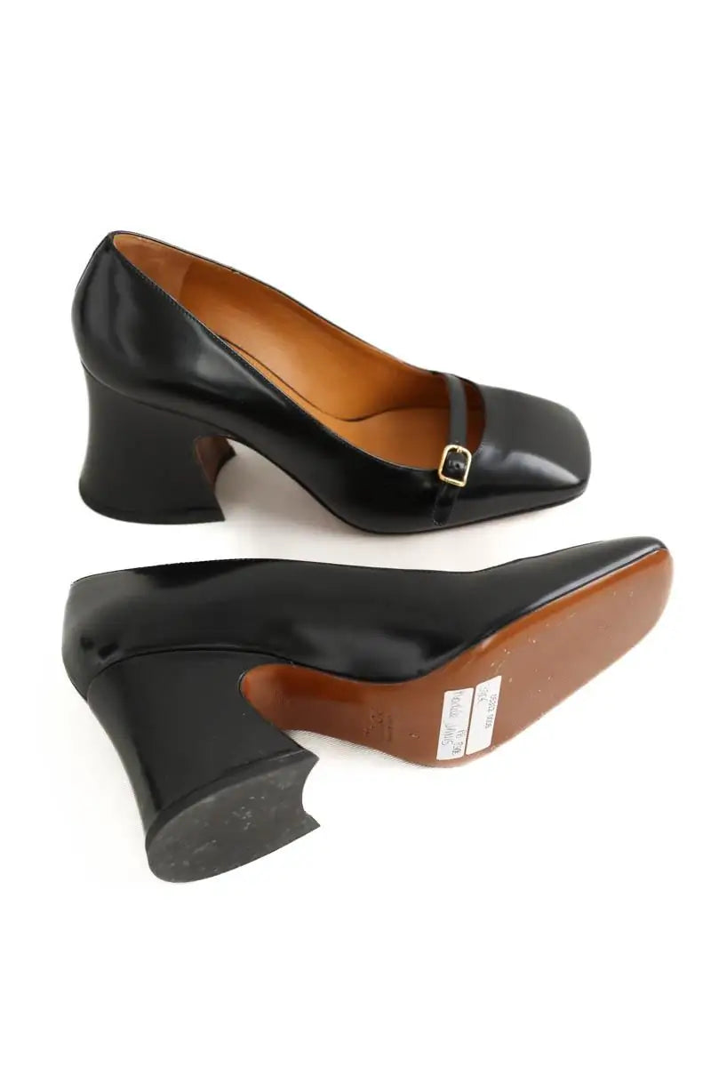 Talons Chloé Janis Noir en Cuir