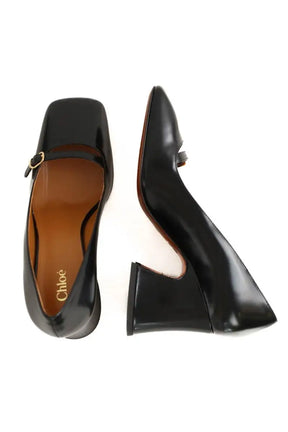 Talons Chloé Janis Noir en Cuir