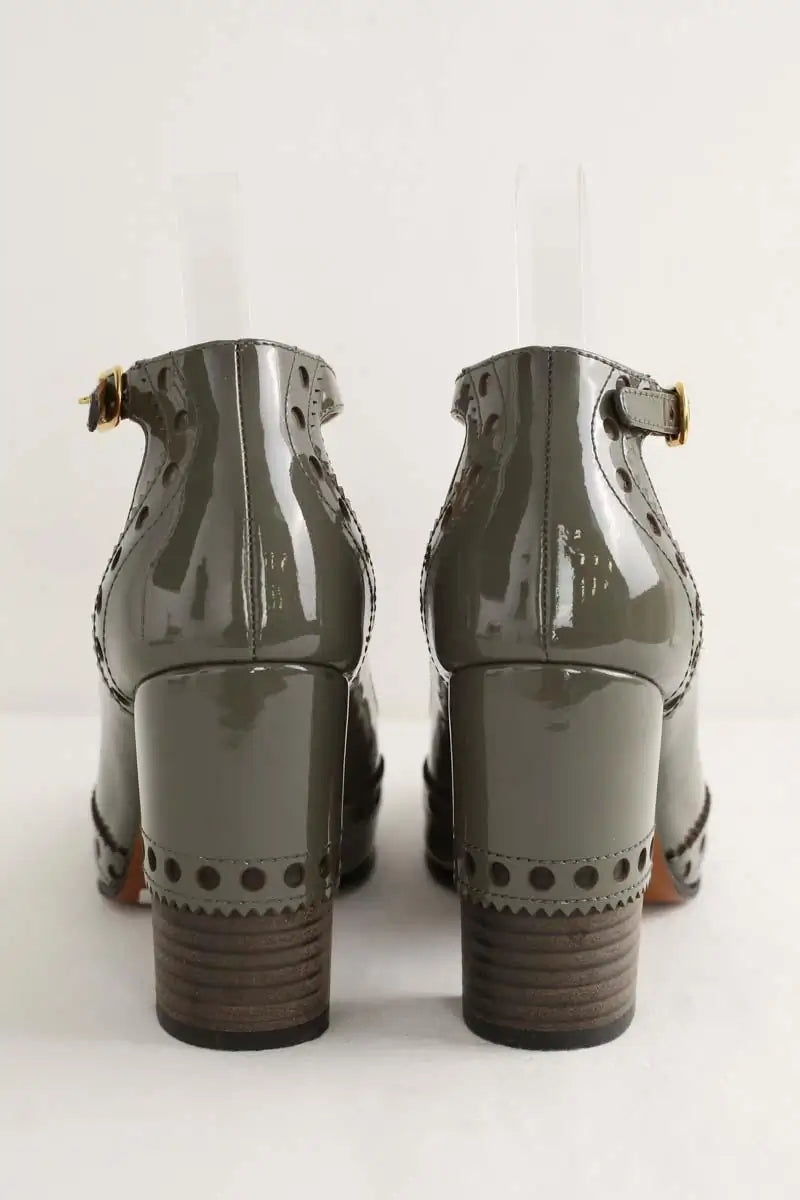 Talons Chloé Perry Gris en Cuir verni