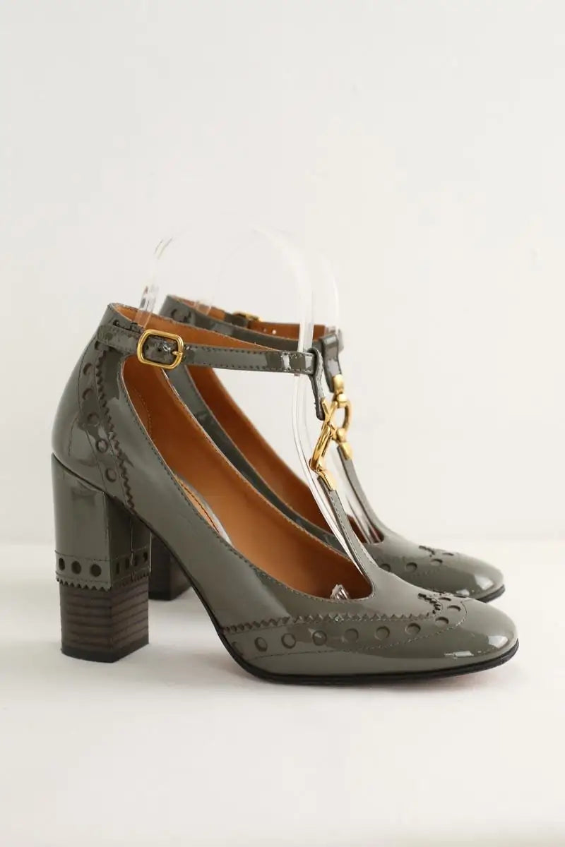 Talons Chloé Perry Gris en Cuir verni