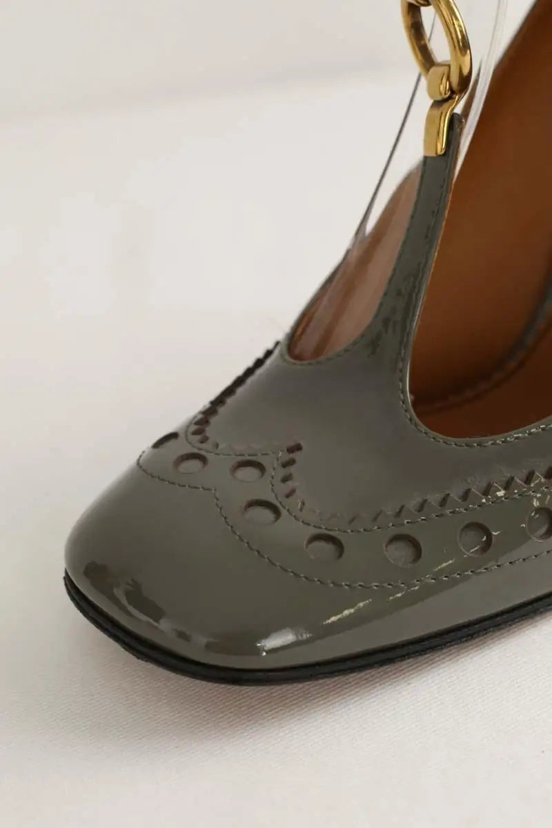 Talons Chloé Perry Gris en Cuir verni