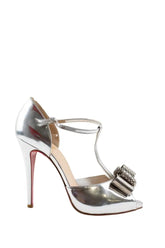 Talons Christian Louboutin Argent en Cuir verni, taille 39 - Seconde Main