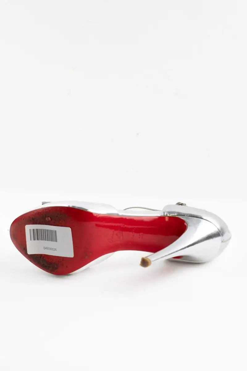 Talons Christian Louboutin Argent en Cuir verni