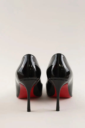 Talons Christian Louboutin Dolly Pump 85 Noir en Cuir verni
