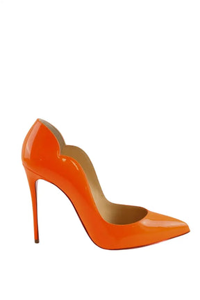 Talons Christian Louboutin Hot Chick Orange en Cuir verni, taille 38 - Seconde Main
