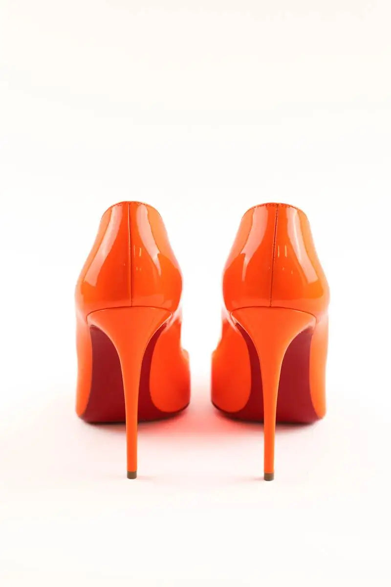 Talons Christian Louboutin Hot Chick Orange en Cuir verni