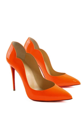 Talons Christian Louboutin Hot Chick Orange en Cuir verni