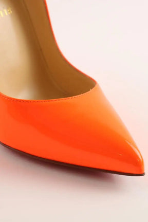 Talons Christian Louboutin Hot Chick Orange en Cuir verni