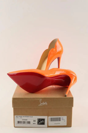 Talons Christian Louboutin Hot Chick Orange en Cuir verni