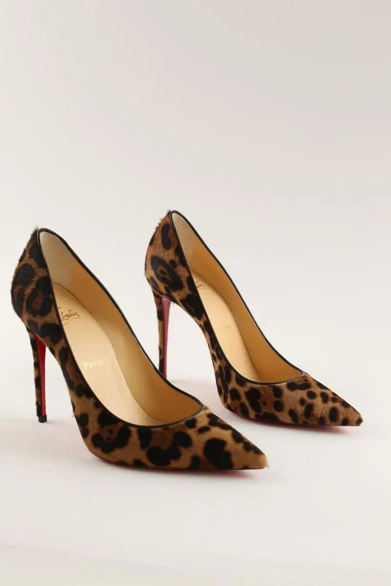 Talons Christian Louboutin Kate Marron en Fourrure