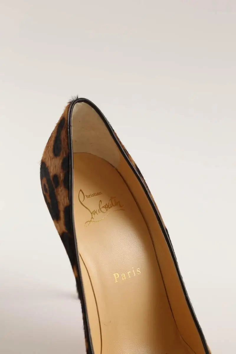 Talons Christian Louboutin Kate Marron en Fourrure