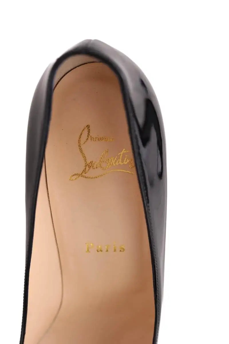 Talons Christian Louboutin simple pump 120 patent calf Noir en Cuir verni