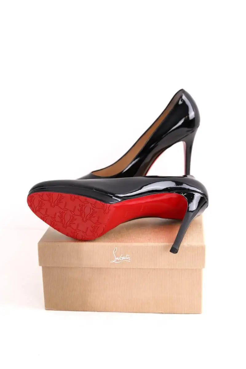 Talons Christian Louboutin simple pump 120 patent calf Noir en Cuir verni