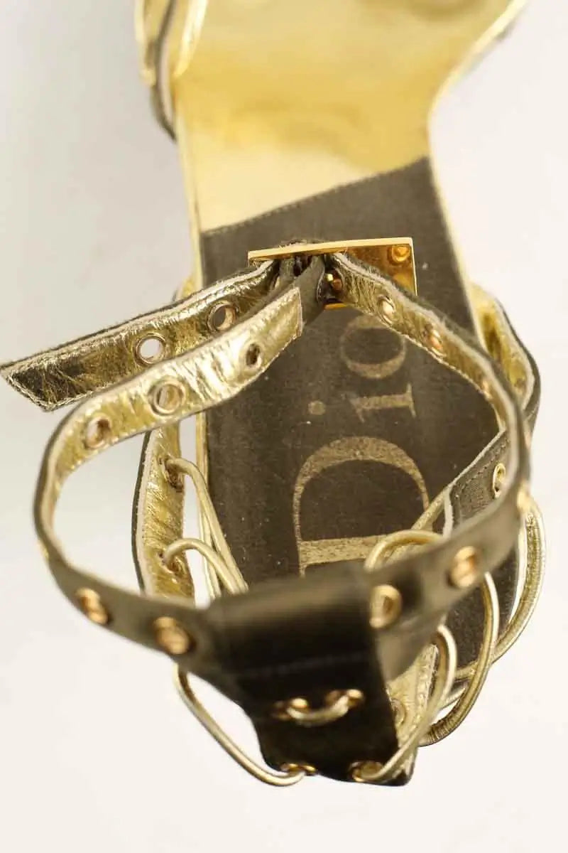 Talons Dior Doré en Cuir