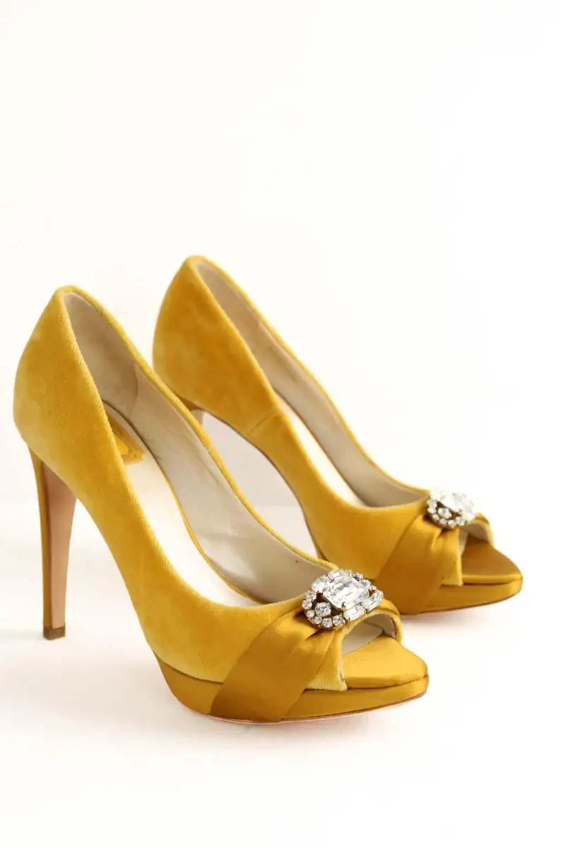 Talons Dior Jaune en Velours