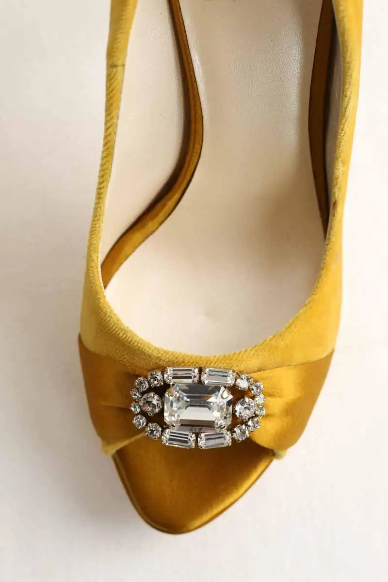 Talons Dior Jaune en Velours