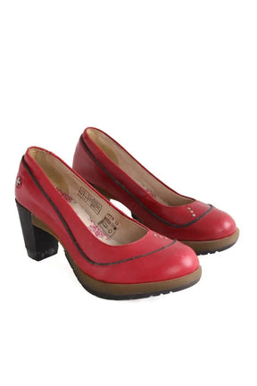 Talons Dr. Martens Rouge en Cuir