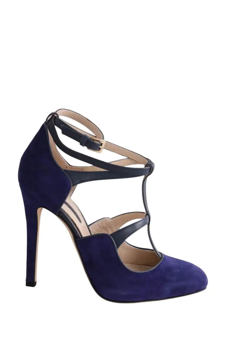 Talons Elie Saab Bleu en Daim, taille 36 - Seconde Main