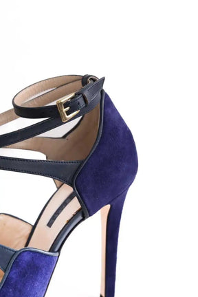 Talons Elie Saab Bleu en Daim