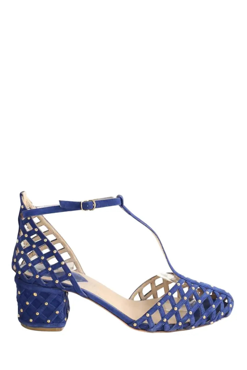 Talons Elie Saab Bleu en Daim, taille 38 - Seconde Main