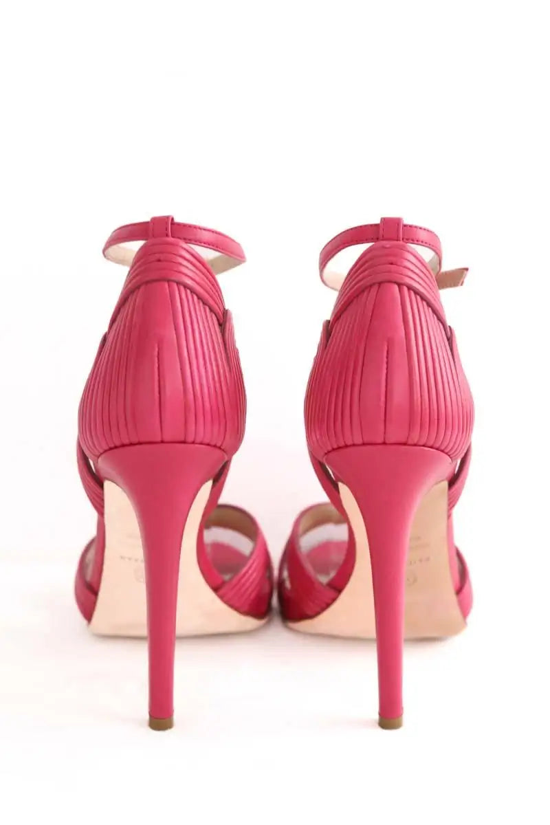 Talons Elie Saab Rose en Cuir