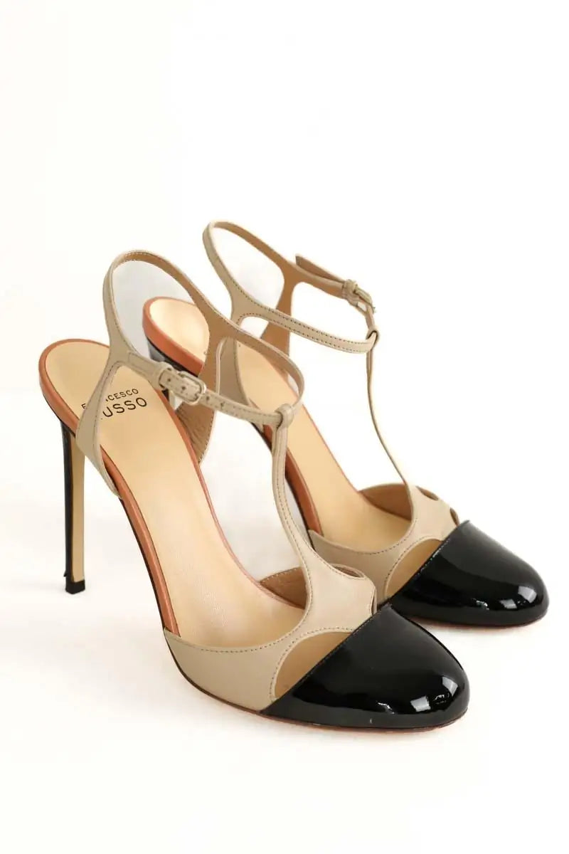 Talons Francesco Russo Beige en Cuir