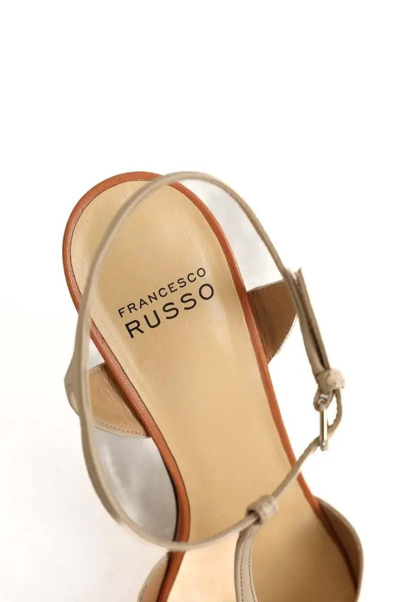 Talons Francesco Russo Beige en Cuir