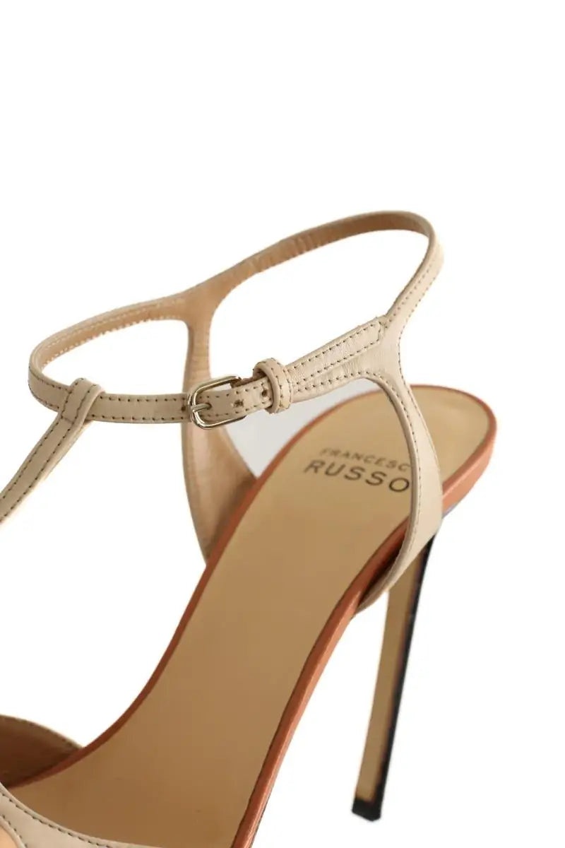 Talons Francesco Russo Beige en Cuir
