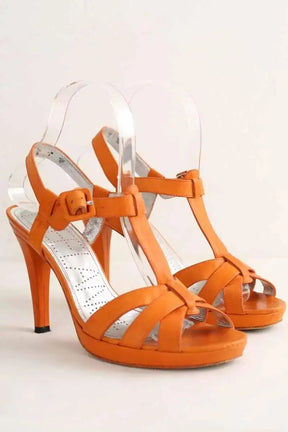 Talons Free Lance Matty 7 salome Orange en Cuir