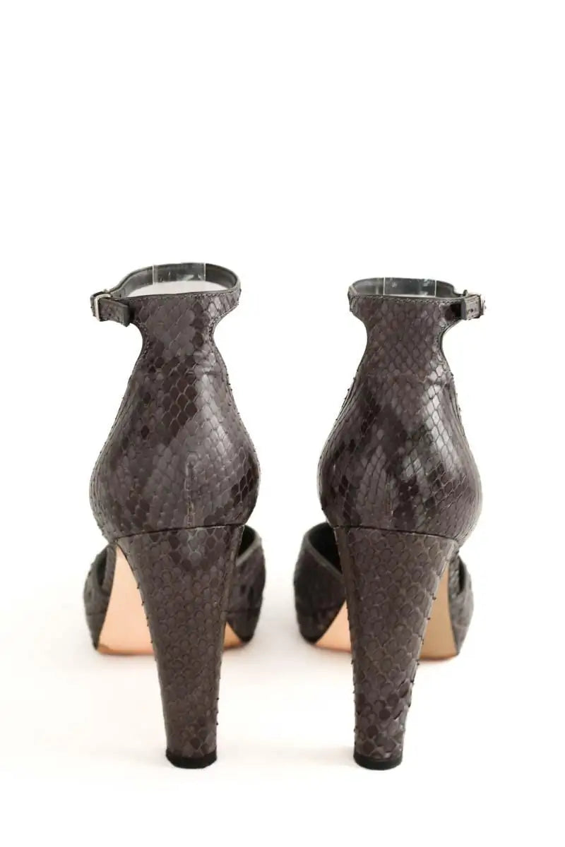 Talons Gianvito Rossi pitone lapis Gris en Cuir