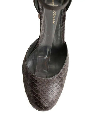 Talons Gianvito Rossi pitone lapis Gris en Cuir