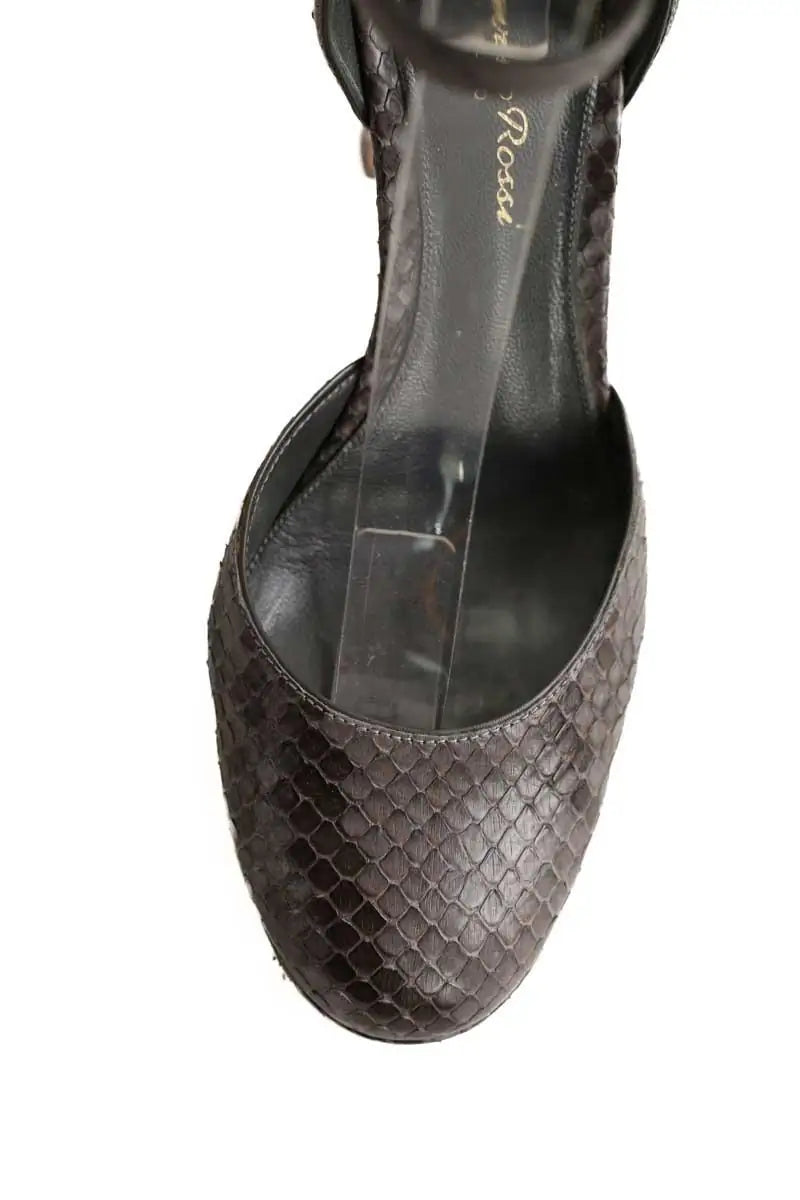 Talons Gianvito Rossi pitone lapis Gris en Cuir